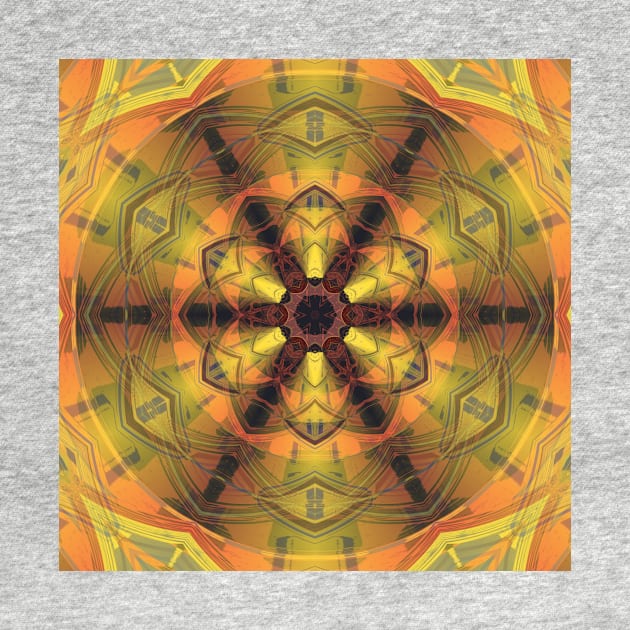 bright orange gold kaleidoscopic pattern and design by mister-john